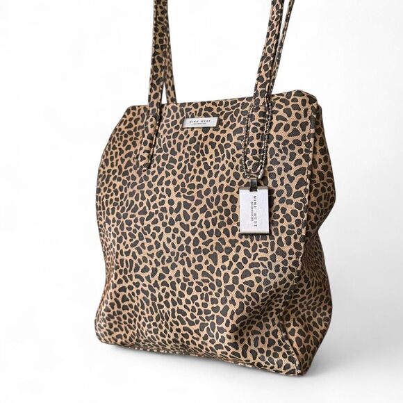 Y2K vintage Nine West leopard print shoulder bag - Picture 1 of 7